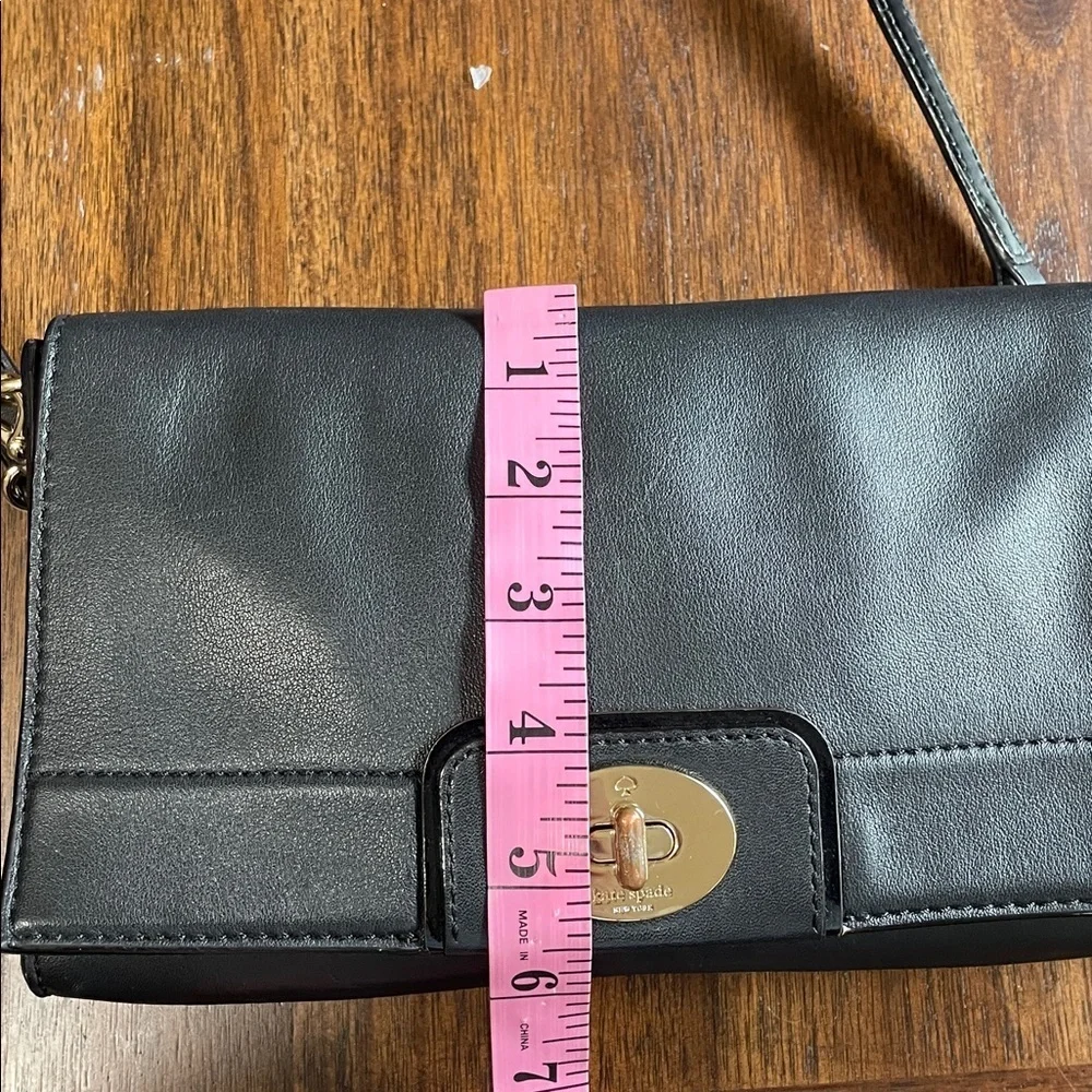 Kate Spade smooth black leather crossbody bag